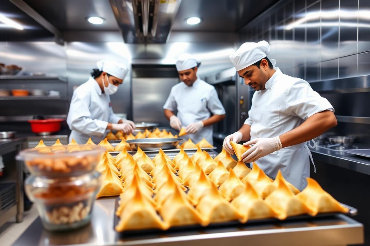 MK Enterprises hygienic samosa production kitchen Pune